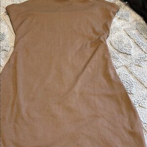 Brown Ribbed Dress